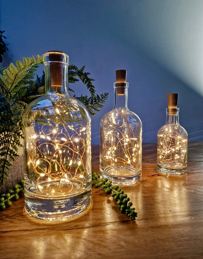 Copper Wire Firefly Fairy Glass Bottle With Warm Lights. Perfect For Weddings, Birthdays, Table Settings, Home Decor, Corporate Gifts