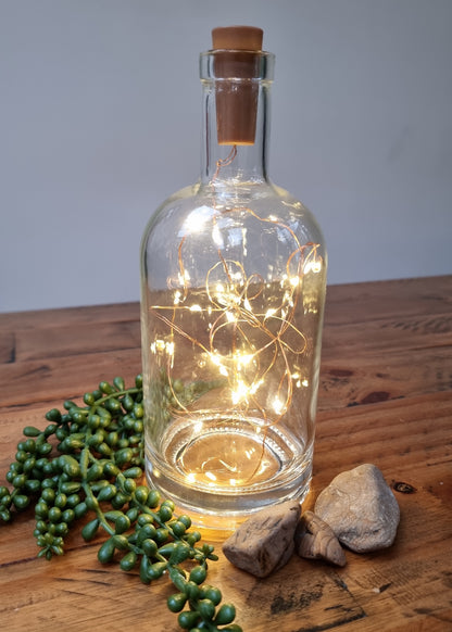 Copper Wire Firefly Fairy Glass Bottle With Warm Lights. Perfect For Weddings, Birthdays, Table Settings, Home Decor, Corporate Gifts