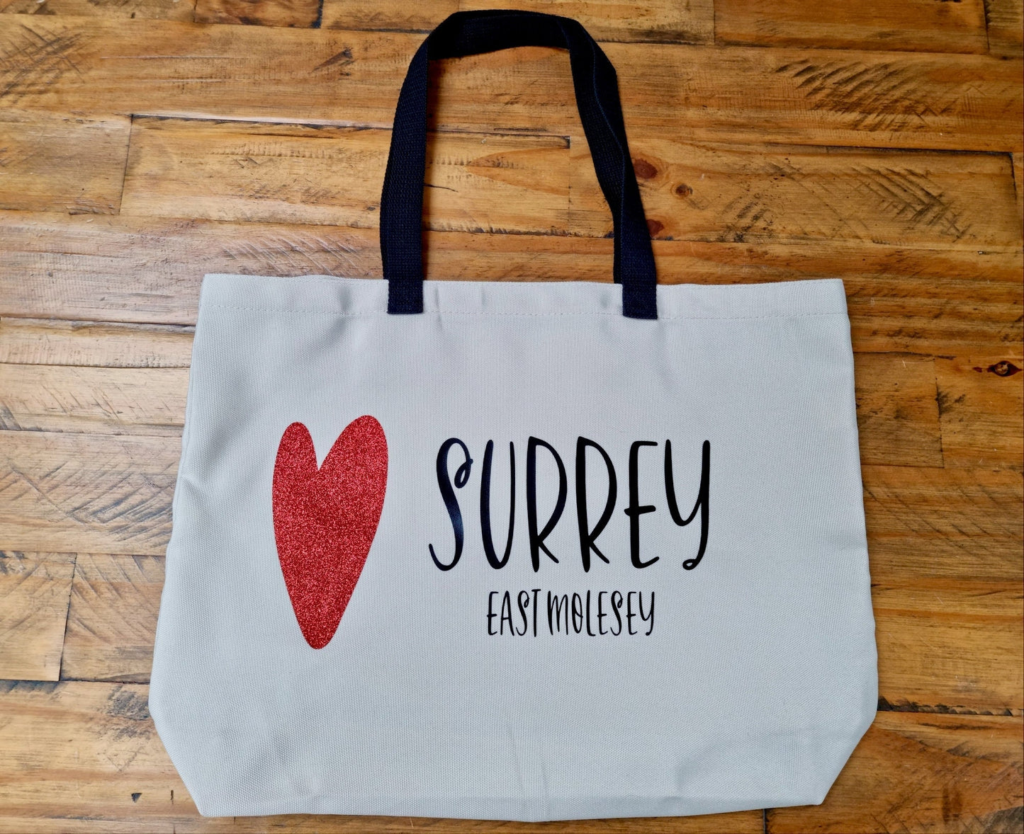 Personalised Tote shopping Bag, Large. Love' the place I live.