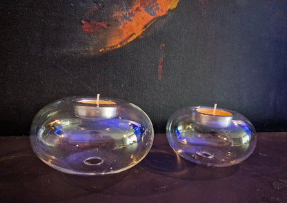 Hand blown Glass Tea Light Holders. Perfect as a gift