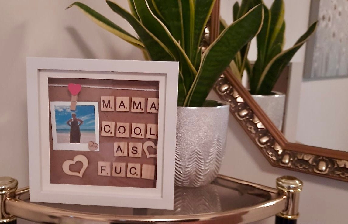 Personalised Photo Scrabble Box Picture Frame; Mother/Father, Congratulations New Baby, Girl/Boy, Christening, Family, Nursery, Baby Room